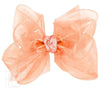 5.5" WATERPROOF HAIR BOWS ON ALLIGATOR CLIP - LIGHT CORAL