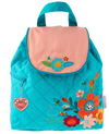 TURQUOISE FLORAL BACKPACK