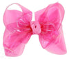 5.5" WATERPROOF HAIR BOWS ON ALLIGATOR CLIP - HOT PINK