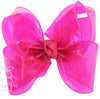 4.5" WATERPROOF HAIR BOWS ON ALLIGATOR CLIP - FUCHSIA