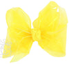 4.5" WATERPROOF HAIR BOWS ON ALLIGATOR CLIP - YELLOW