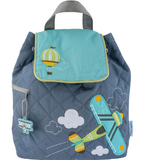 AIRPLANE AND HOT AIR BALLON QUILTED BACKPACK