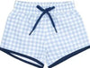 BOYS OASIS BLUE GINGHAM SWIM TRUNKS