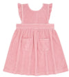 GIRLS GUAVA GINGHAM FRENCH TERRY PINAFORE