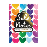 SIDE NOTES STICKY TAB NOTE PAD - RAINBOW HEARTS