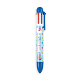 UNIQUE UNICORNS 6 CLICK MULTI COLOR PEN - BLUE