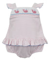 PETIT BEBE WHALE STRIPE KNIT GIRLS SUNSUIT