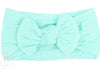 WIDE PANTYHOSE HEADBAND WITH KNOT - AQUA