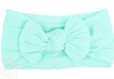 WIDE PANTYHOSE HEADBAND WITH KNOT - AQUA