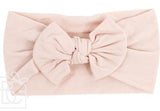 WIDE PANTYHOSE HEADBAND WITH KNOT - LIGHT CORAL