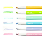NOTED 2 - IN - 1 MICRO FINE TIP PEN AND HIGHLIGHTERS - SET OF 6