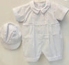 WHITE ROMPER HAT SET