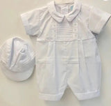 WHITE ROMPER HAT SET