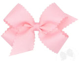 MEDIUM SCALLOP EDGE BOW - LIGHT PINK