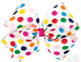 KING BACK TO SCHOOL POLKA DOT PRINT HAIR BOW