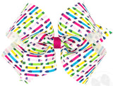 KING BACK TO SCHOOL CRAYON PRINT HAIR BOW
