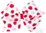 KING BACK TO SCHOOL APPLE PRINT GROSGRAIN HAIR BOW