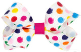 MINI BACK TO SCHOOL POLKA DOT PRINT HAIR BOW