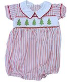CHRISTMAS TREE SMOCKED BUBBLE