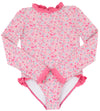 SARASOTA SURF SUIT (UPF 35+) - MABLETON MINI FLORAL PINK WITH ROMANY ROSE