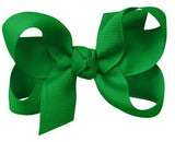 MEDIUM SIGNATURE GROSGRAIN DOUBLE KNOT BOW ON CLIP - EMERALD