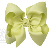 HUGE SIGNATURE GROSGRAIN DOUBLE KNOT BOW ON CLIP - LIME JUICE