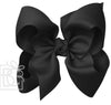 HUGE SIGNATURE GROSGRAIN DOUBLE KNOT BOW ON CLIP - BLACK