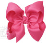 HUGE SIGNATURE GROSGRAIN DOUBLE KNOT BOW ON CLIP - FUCHSIA