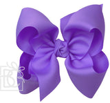 HUGE SIGNATURE GROSGRAIN DOUBLE KNOT BOW ON CLIP - DELPHINIUM