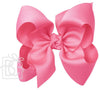 HUGE SIGNATURE GROSGRAIN DOUBLE KNOT BOW ON CLIP - HOT PINK