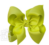 HUGE SIGNATURE GROSGRAIN DOUBLE KNOT BOW ON CLIP - LIME