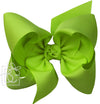 TEXAS SIZE SIGNATURE GROSGRAIN DOUBLE KNOT BOW ON CLIP - APPLE GREEN
