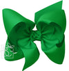 TEXAS SIZE SIGNATURE GROSGRAIN DOUBLE KNOT BOW ON CLIP - EMERALD