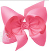 TEXAS SIZE SIGNATURE GROSGRAIN DOUBLE KNOT BOW ON CLIP - HOT PINK