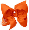 TEXAS SIZE SIGNATURE GROSGRAIN DOUBLE KNOT BOW ON CLIP - ORANGE