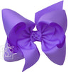 TEXAS SIZE SIGNATURE GROSGRAIN DOUBLE KNOT BOW ON CLIP - DELPHINIUM