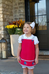 JILLIAN JUMPER SET - RICHMOND RED WITH KINDNESS WINS WINDOWPANE AND ABC APPLIQUE