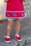 JILLIAN JUMPER SET - RICHMOND RED WITH KINDNESS WINS WINDOWPANE AND ABC APPLIQUE