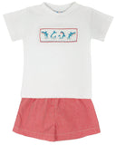 LULU BEBE SHARK SMOCKED SHORT SET