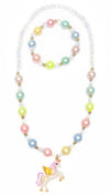 HAPPY -GO -UNICORN NECKLACE BRACELET SET