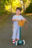 BRADFORD ROMPER - SIMSBURY STRIPE WITH WOOD BOAT BLUE