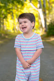 BRADFORD ROMPER - SIMSBURY STRIPE WITH WOOD BOAT BLUE