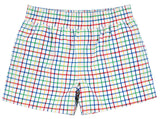 SHEFFIELD SHORTS KINDNESS WINS WINDOWPANE WITH WOOD BOAT BLUE STORK