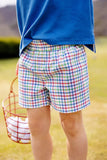 SHEFFIELD SHORTS KINDNESS WINS WINDOWPANE WITH WOOD BOAT BLUE STORK