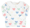 MAUDE'S RUFFLE CASSIDY COMFY CREWNECK RIBBON REMINDER WITH WORTH AVENUE WHITE