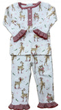 LONG SLEEVE GIRLS REINDEER PAJAMA SET