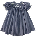 NATIVITY SMOCKED GIRLS BISHOP DRESS