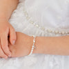 STERLING SILVER PEARLS CROSS BRACELET - LARGE