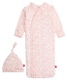 PINK HERDS OF A FEATHER MODAL GOWN AND HAT WITH RUFFLE