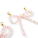 SHOE CHARM SET - PINK PEARL BOWS